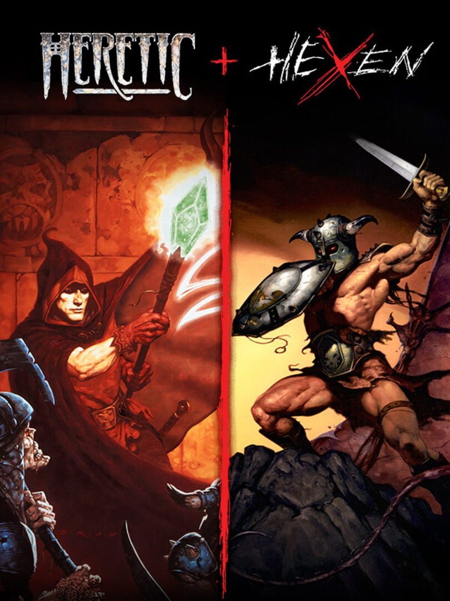 Heretic + Hexen cover art.