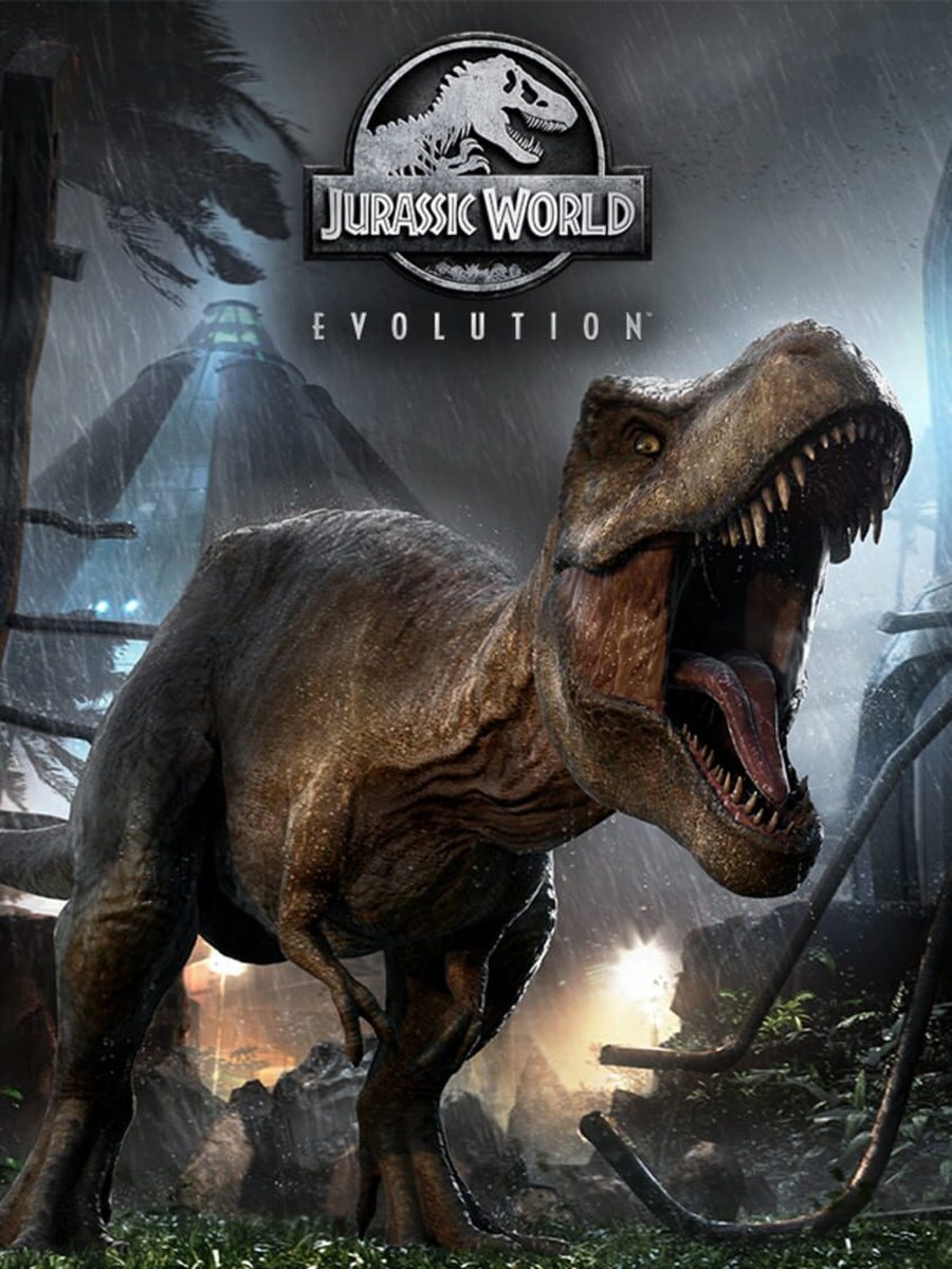 Jurassic World Evolution cover art.